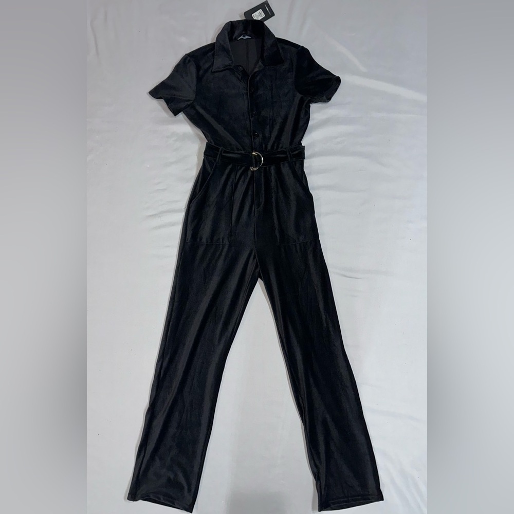 Fashion Nova Elegant Black Belted Jumpsuit